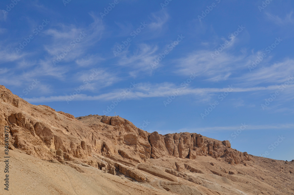 
The erosion of sandstone mountains at the Valley of the King.