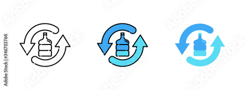 update or refresh or change icon set isolated on white background for web design