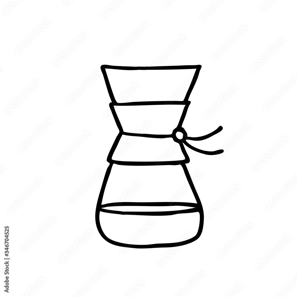 doodle icon. alternative coffee maker. device for brewing coffee