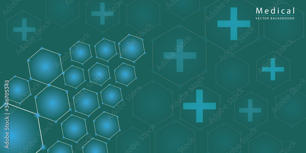 Abstract hexagon medical background