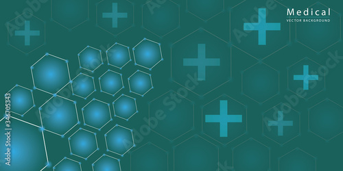 Abstract hexagon medical background
