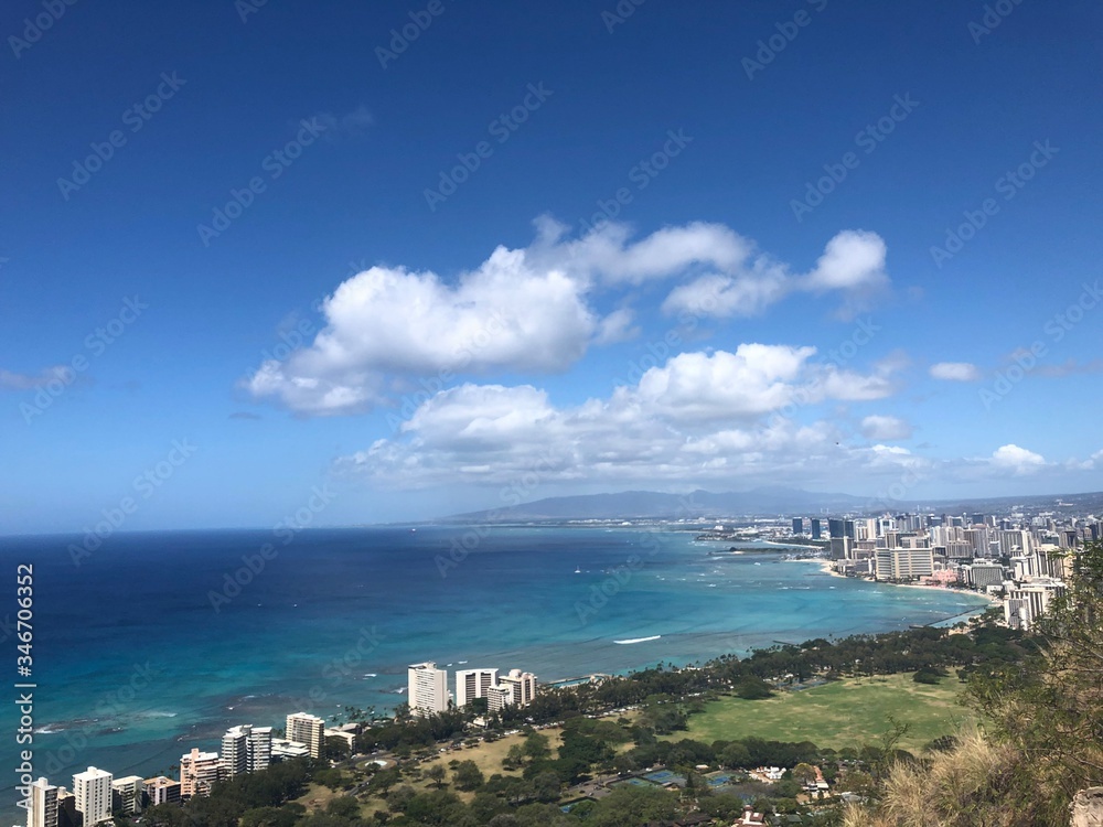 panoramic view of Waikiki beach