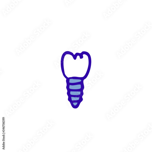 dental implant doodle icon
