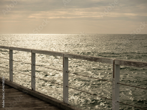 View on and from the Semaphore jetty at late afternoon sunset in Adelaide South Australia