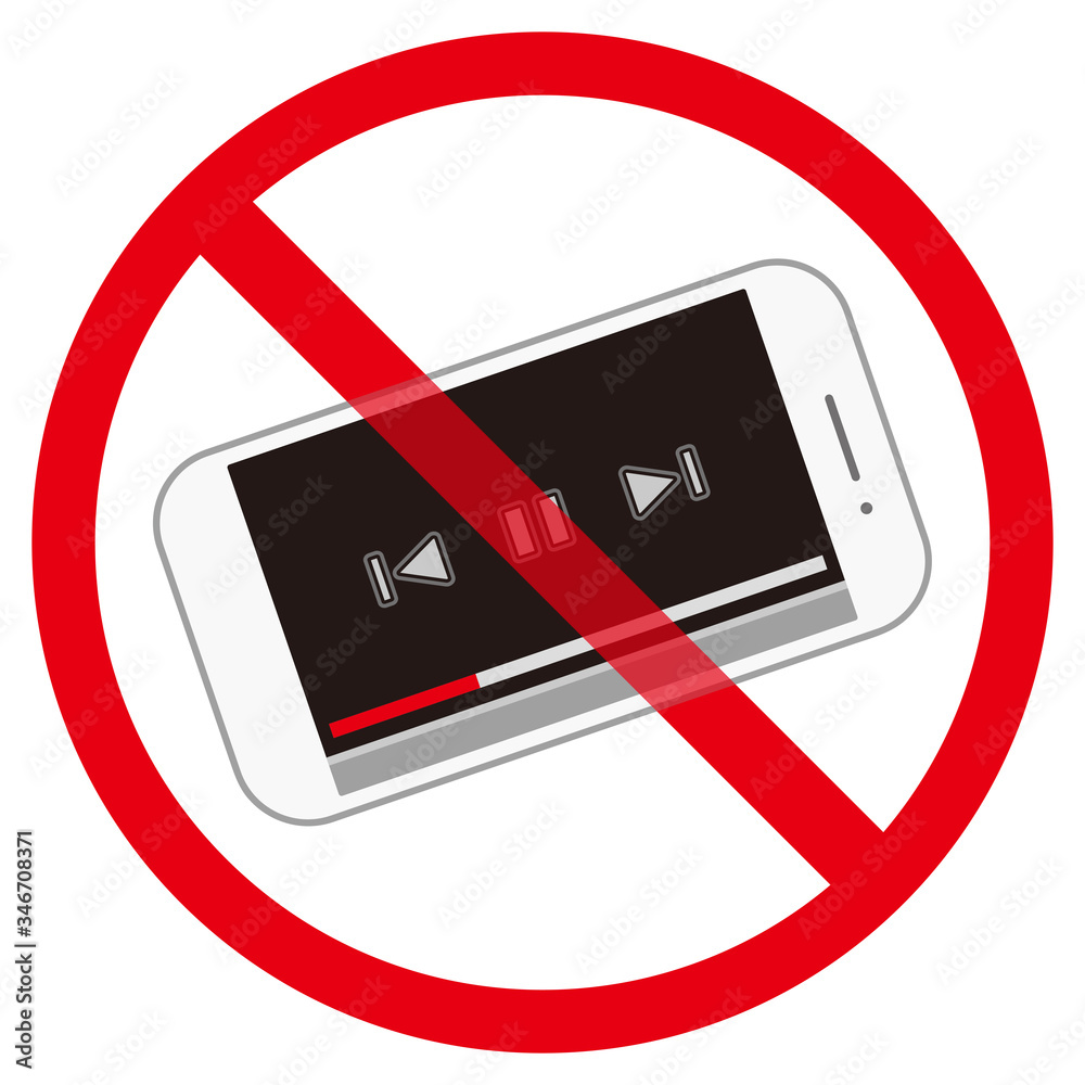 スマホ動画視聴禁止マーク Stock Vector Adobe Stock