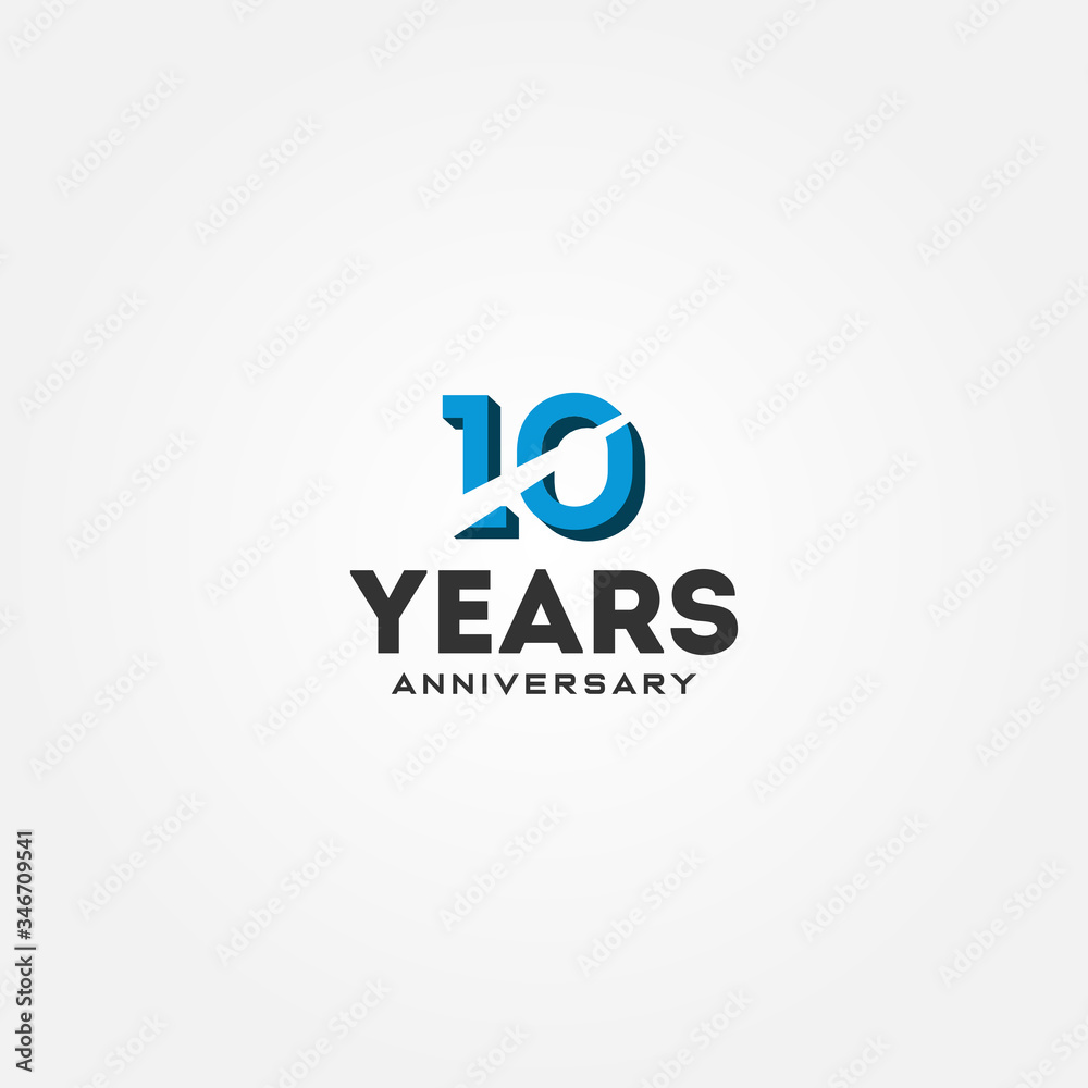 10 Year Anniversary Black Number Vector Design Illustration 10 Year Anniversary Black Number Vector Design Illustration