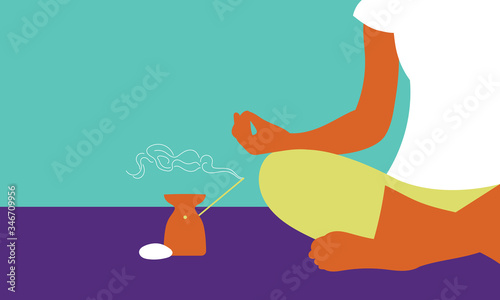 Young women practicing yoga at home