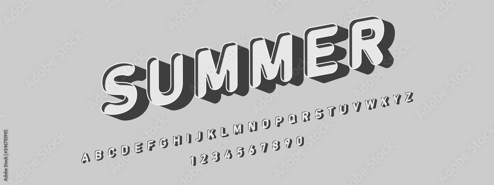 Plakat Summer font and numbers design.Vector illustration.