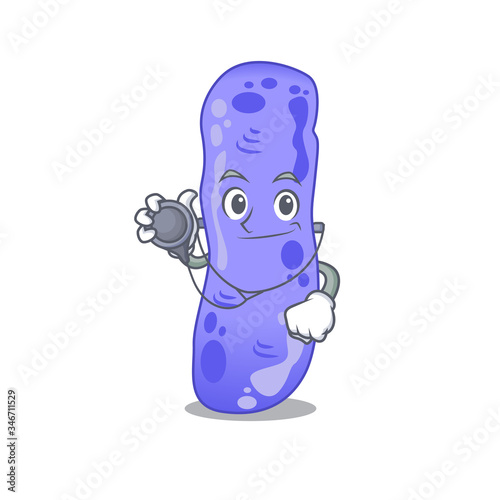 Legionella in doctor cartoon character with tools