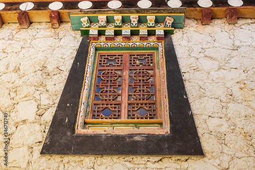 Songzanlin Temple or the Ganden Sumtseling Monastery also known as little Potala Palace in Lhasa, is a Tibetan Buddhist monastery located in Zhongdian city ( Shangri-La) Yunnan, China photo