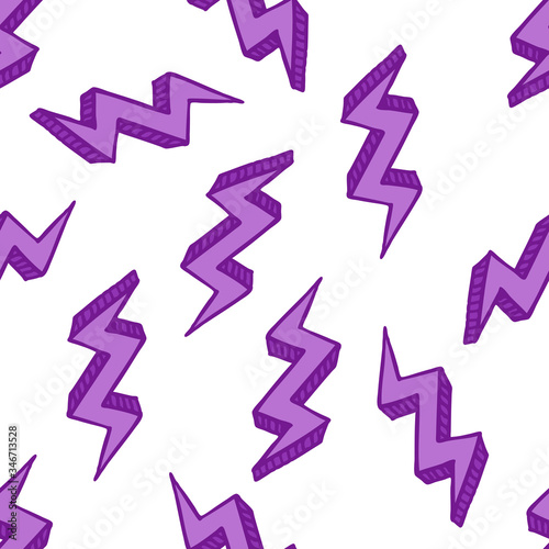 lightning seamless doodle pattern