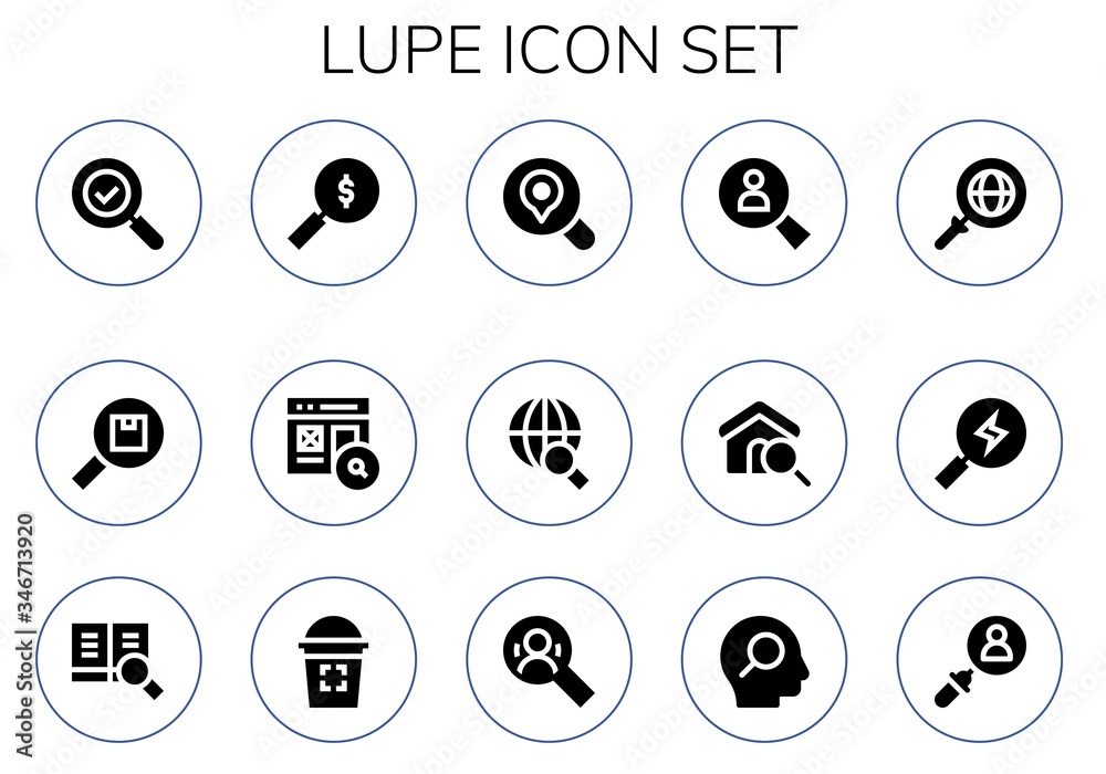 lupe icon set lupe icon set
