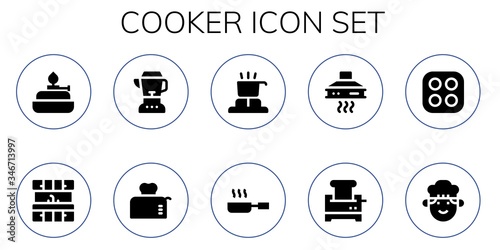 cooker icon set