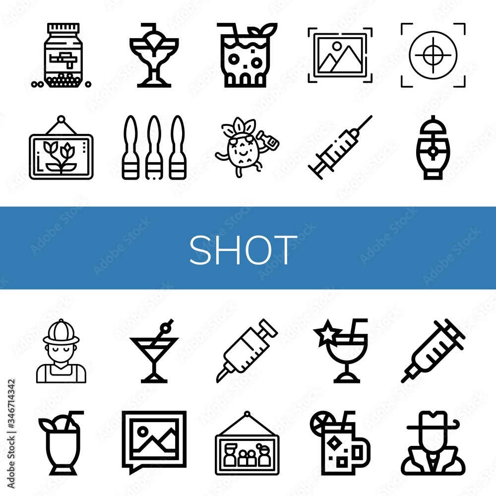 shot simple icons set