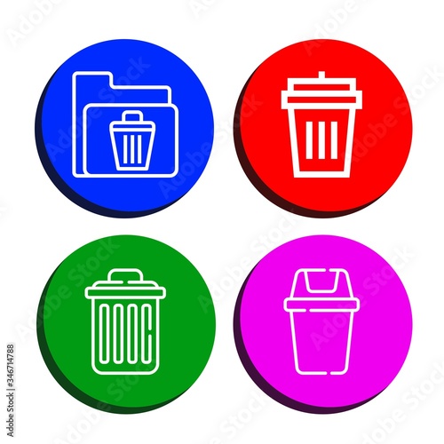 Set of trashcan icons