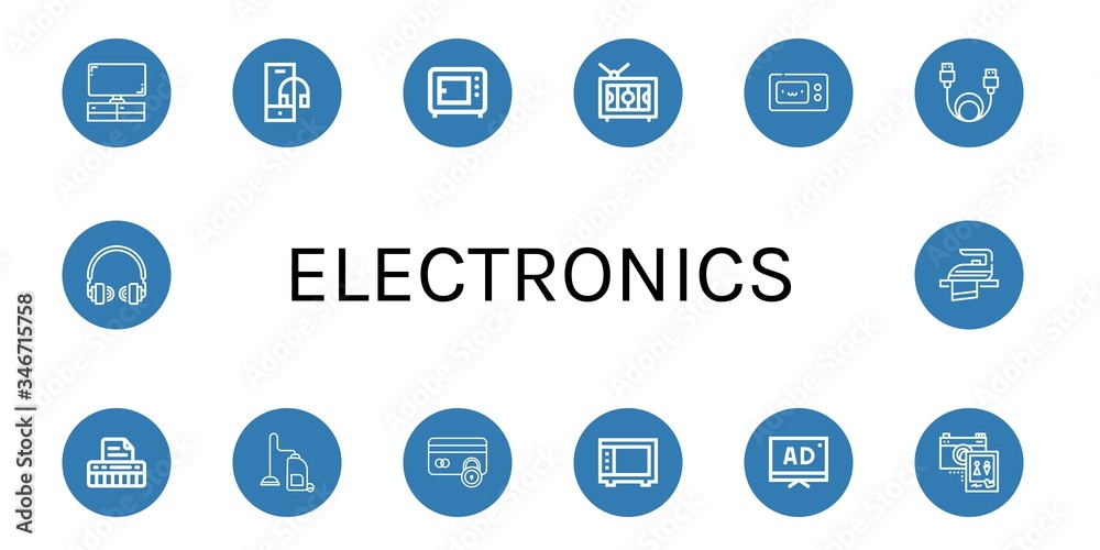 Set of electronics icons Set of electronics icons