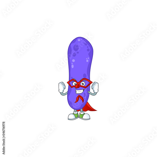Escherichia coli cartoon design concept dressed as Super hero