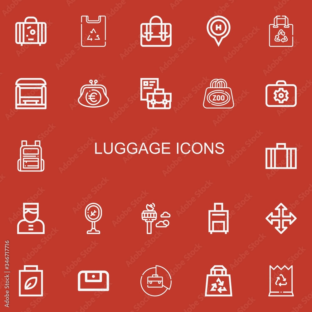 Editable 22 luggage icons for web and mobile Editable 22 luggage icons for web and mobile