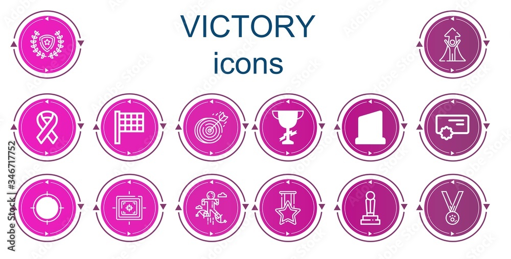 Editable 14 victory icons for web and mobile Editable 14 victory icons for web and mobile