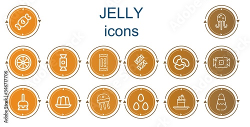 Editable 14 jelly icons for web and mobile