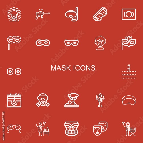 Editable 22 mask icons for web and mobile