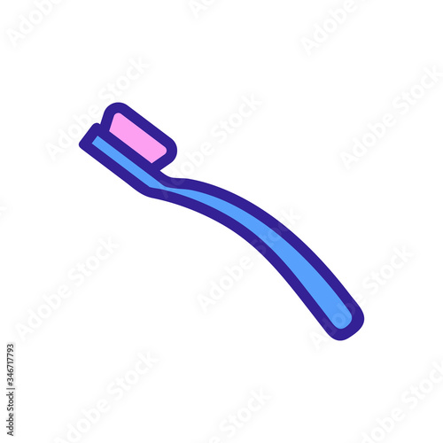 plastic mechanical toothbrush top view side view icon vector. plastic mechanical toothbrush top view side view sign. color symbol illustration