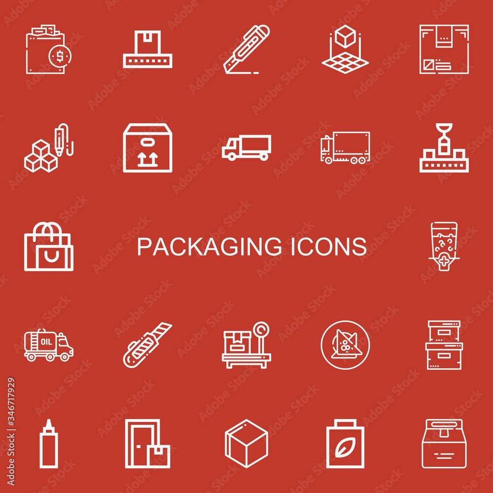 Editable 22 packaging icons for web and mobile Editable 22 packaging icons for web and mobile