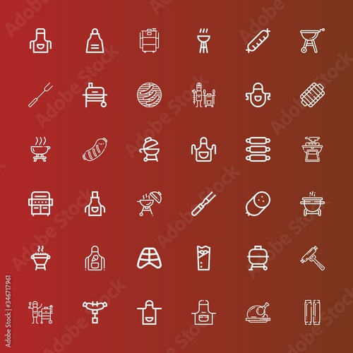 Editable 36 bbq icons for web and mobile