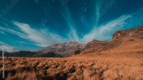 mountain landscape with blue sky