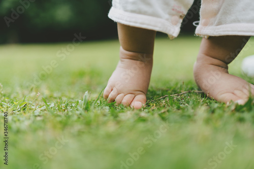 baby foot on grass