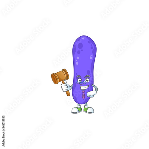 Charismatic Judge escherichia coli cartoon character design with glasses © kongvector