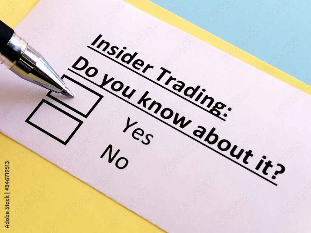 One person is answering question about insider trading. One person is answering question about insider trading.