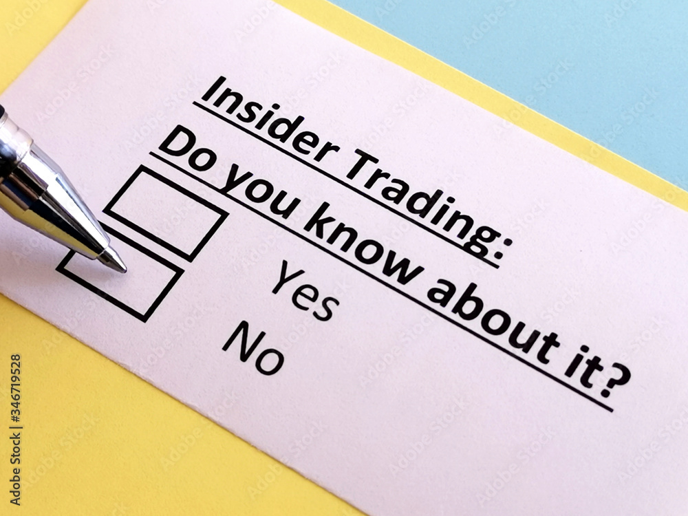 One person is answering question about insider trading. One person is answering question about insider trading.