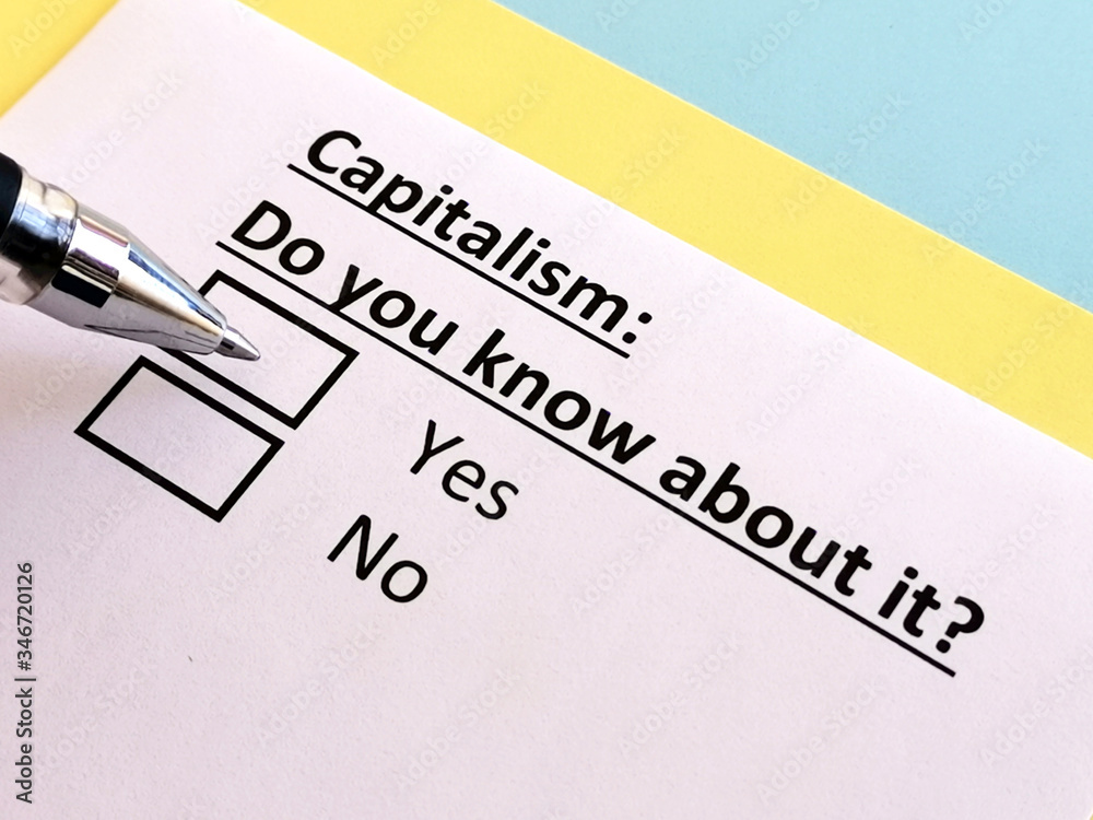 One person is answering quetion about capitalism. One person is answering quetion about capitalism.