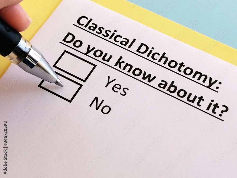 One person is answering quetion about classical dichotomy. One person is answering quetion about classical dichotomy.