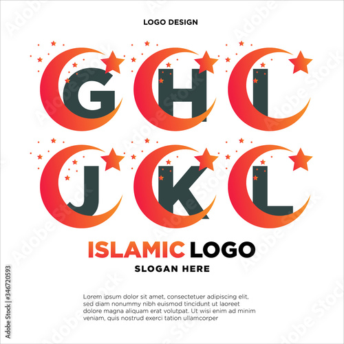 Simple and clean logo design initial shaped like a Moon.