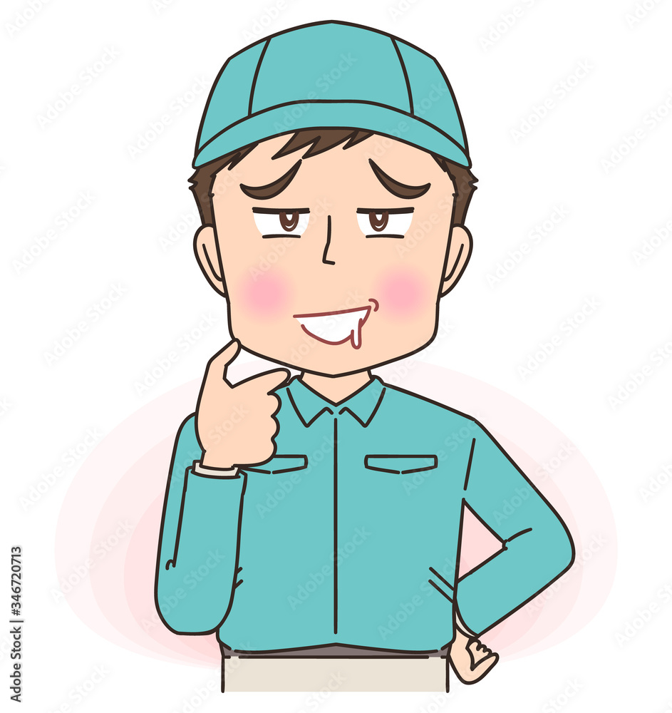 宅配 配達員 作業員 男性 マンガ イラスト.