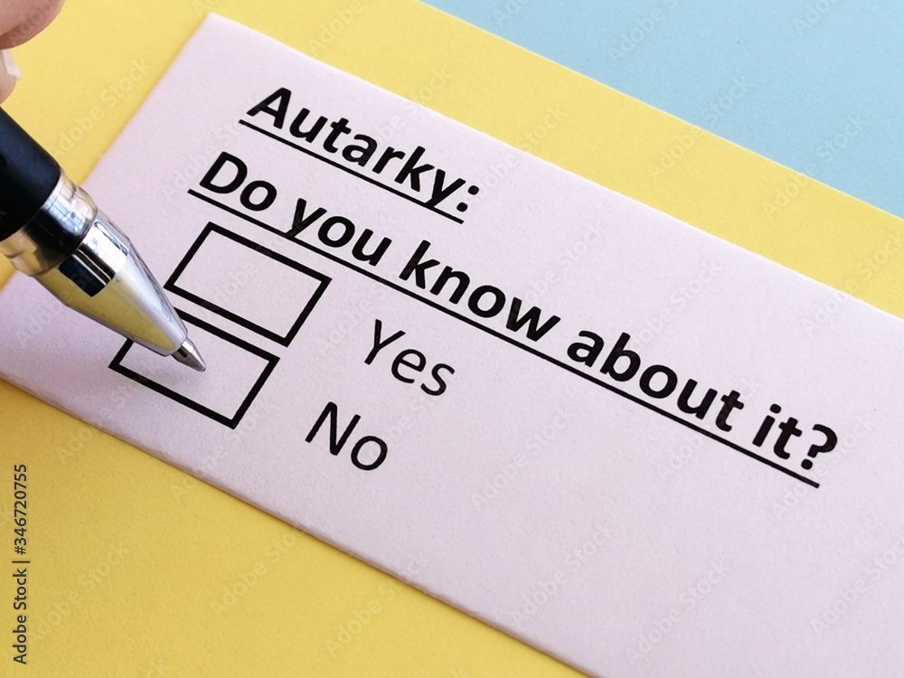 One person is answering quetion about Autarky. One person is answering quetion about Autarky.