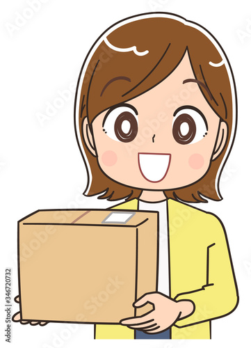 宅配 配達 荷物 通販 届く イラスト