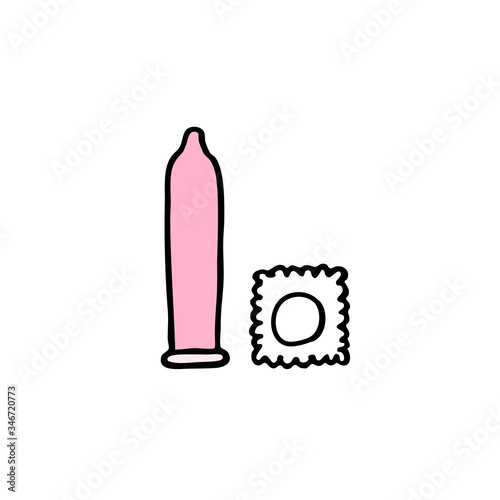 condom doodle icon