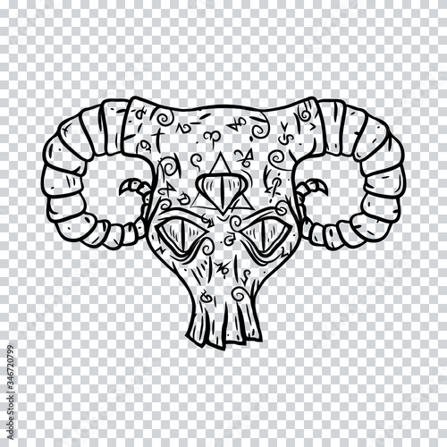Skull isolated on a transparent background. Vector illustration.