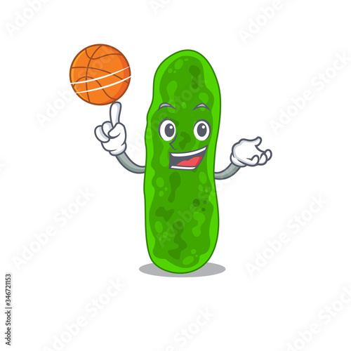 Gorgeous legionella micdadei mascot design style with basketball