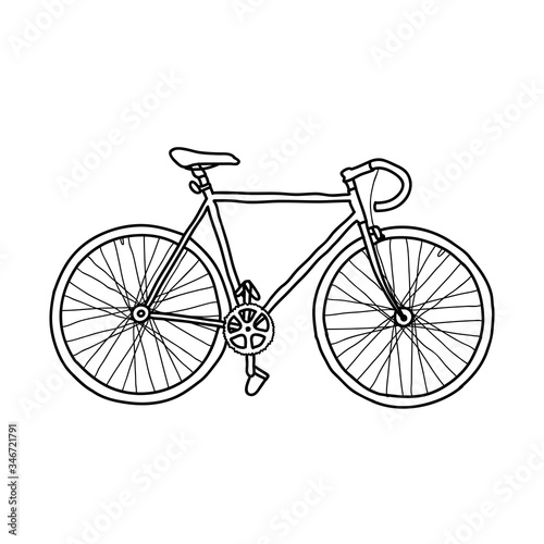 bicycle fixed gear doodle icon