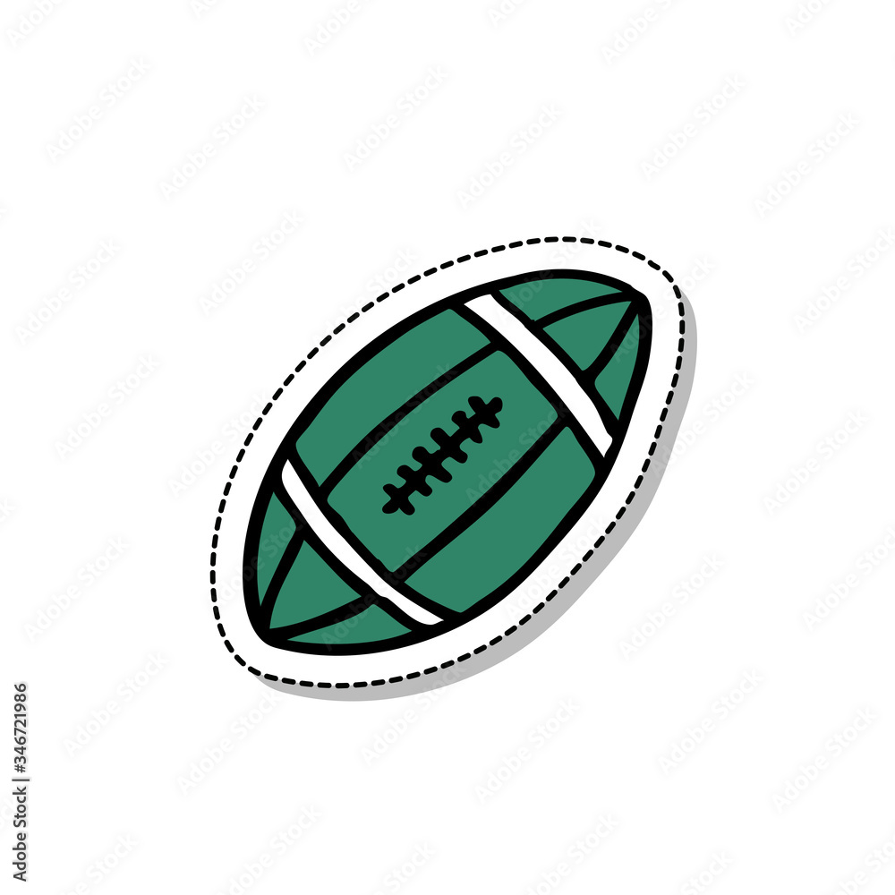 rugby ball doodle icon