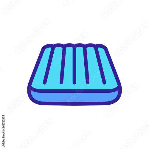 inflatable swimming mattress angled view icon vector outline illustration
