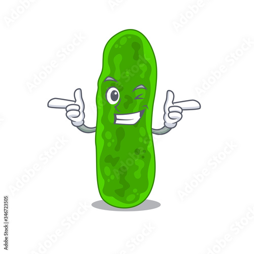 Cartoon design concept of legionella micdadei with funny wink eye