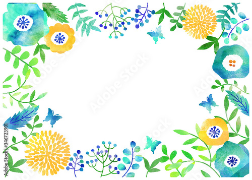 水彩北欧風_ボタニカル_フレーム