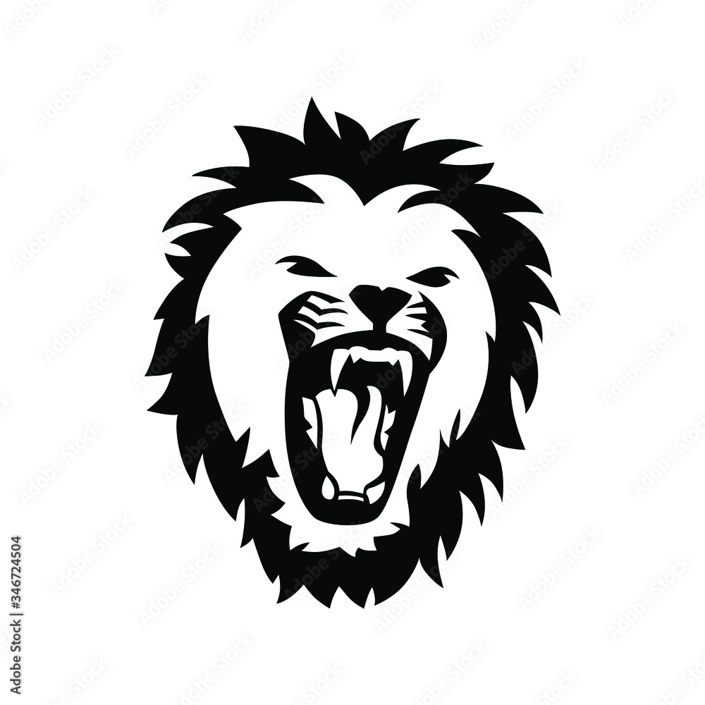 Obraz premium Lion head logo vector mascot design