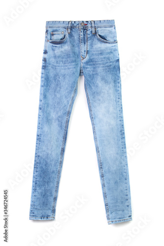 boiled skinny jeans, front and back isolated on white