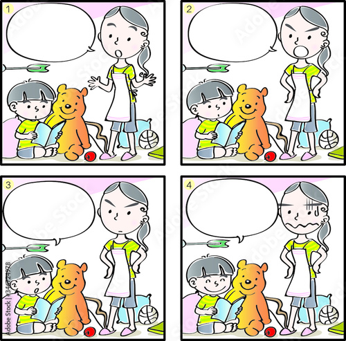 Primary school four-frame comic